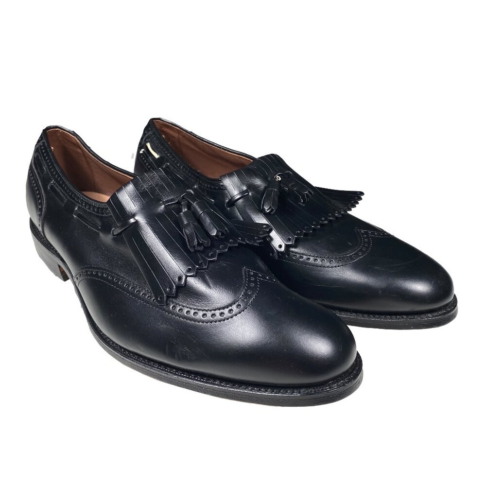 Allen Edmonds Black Leather Tassel Kilted loafers